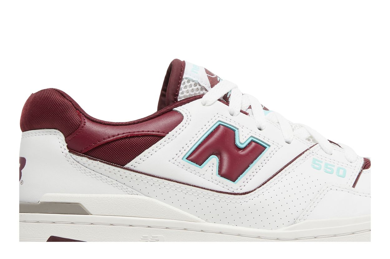 New Balance 550 Burgundy Cyan - vue de dessus