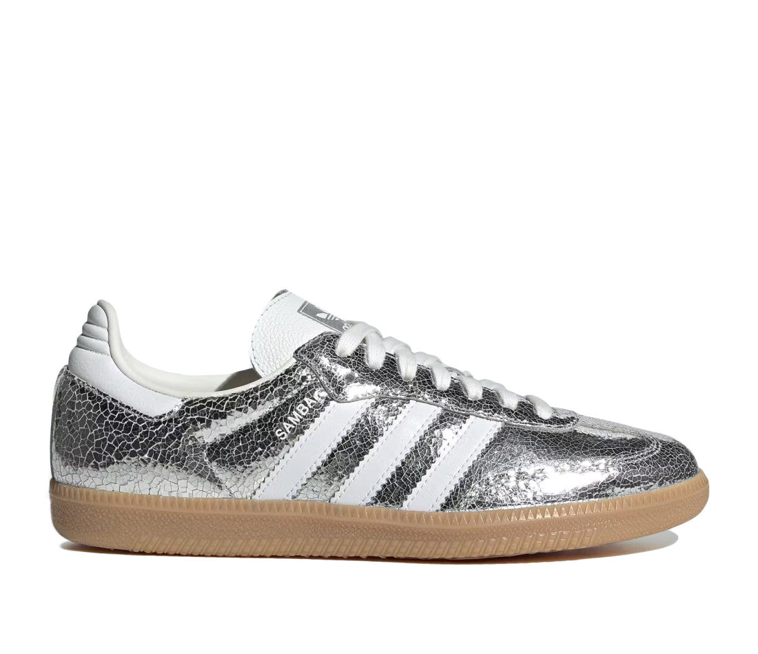 Adidas Samba OG Silver Metallic Cracked Leather (W)