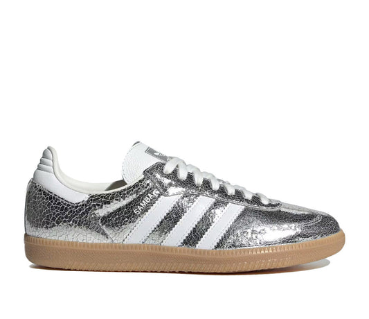 Adidas Samba OG Silver Metallic Cracked Leather (W)