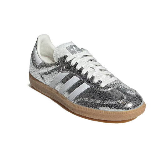 Adidas Samba OG Silver Metallic Cracked Leather (W)