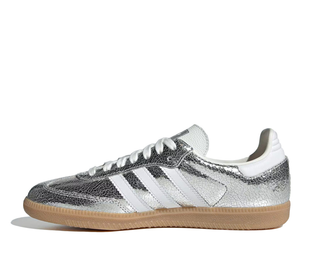 Adidas Samba OG Silver Metallic Cracked Leather (W)